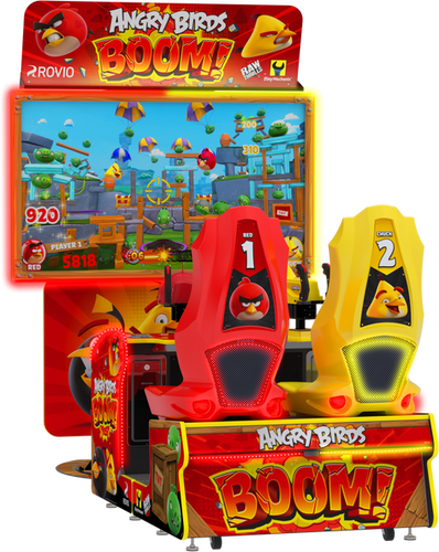 Angry Birds BOOM! Arcade game featuring vibrant design and two-player gameplay