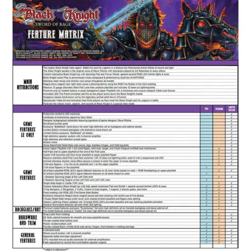 Black Knight ‘Sword of Rage’ Limited Edition Pinball Machine by Stern