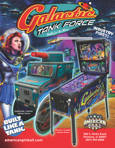 Galactic Tank Force Pinball Machine - SIGNATURE EDITION MODEL - GTF!
