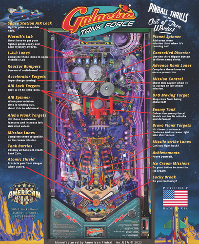 Galactic Tank Force Pinball Machine - SIGNATURE EDITION MODEL - GTF!