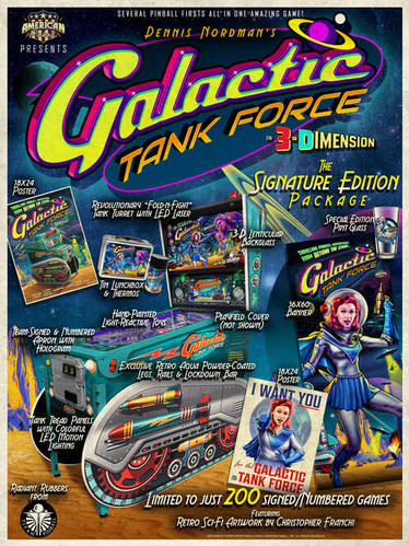 Galactic Tank Force Pinball Machine - SIGNATURE EDITION MODEL - GTF!