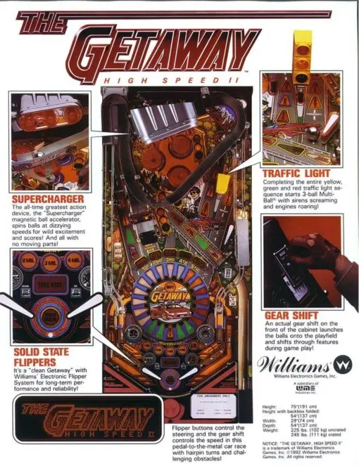 Getaway: High Speed 2 Pinball Machine by Williams