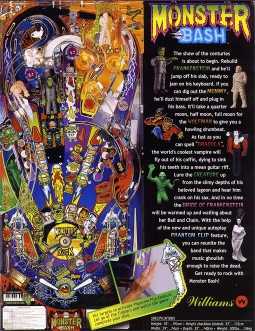 Monster Bash Pinball Machine by Williams