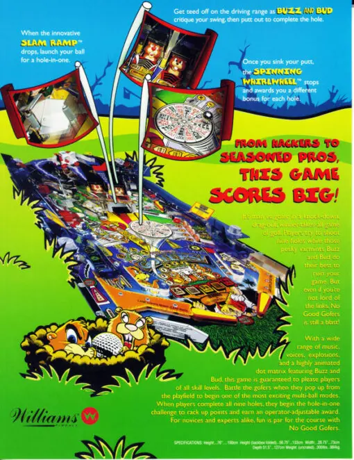 No Good Gofers Pinball Machine by Williams