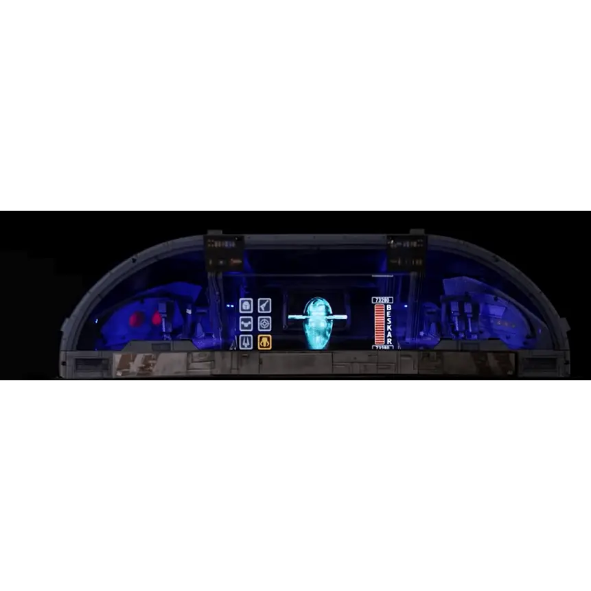 The Mandalorian Pinball Topper by Stern featuring a 3D holographic display