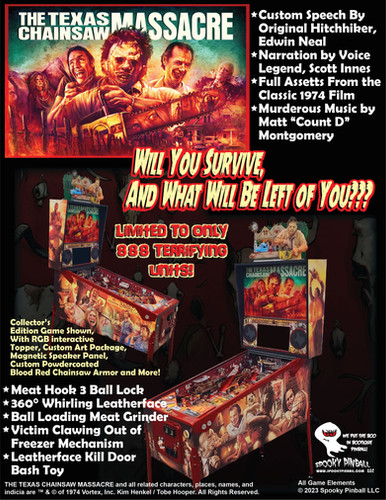 The Texas Chainsaw Massacre Pinball Machine - Collector's Edition