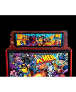 The Uncanny X-Men Pinball Topper by Stern featuring a rotating 80s-style billboard and RGB LED lighting