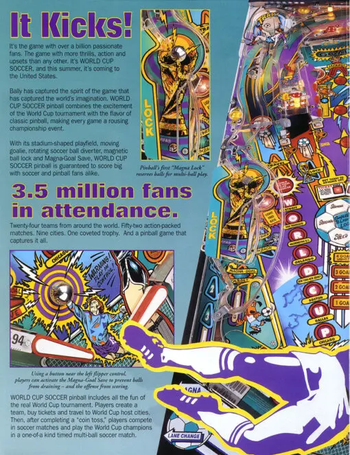 World Cup Soccer Pinball Machine by Bally